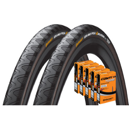 Continental Grand Prix 4 Season 25c Tyres + 5 Tubes continental grand prix 4 season 25c tyres 5 tubes